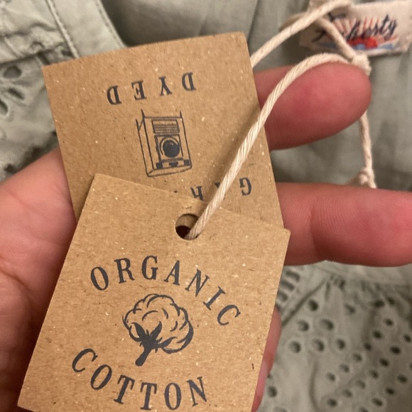 Faherty Mini Eyelet Dress Small Desert Sage NWT 100% Organic Cotton - Picture 4 of 4